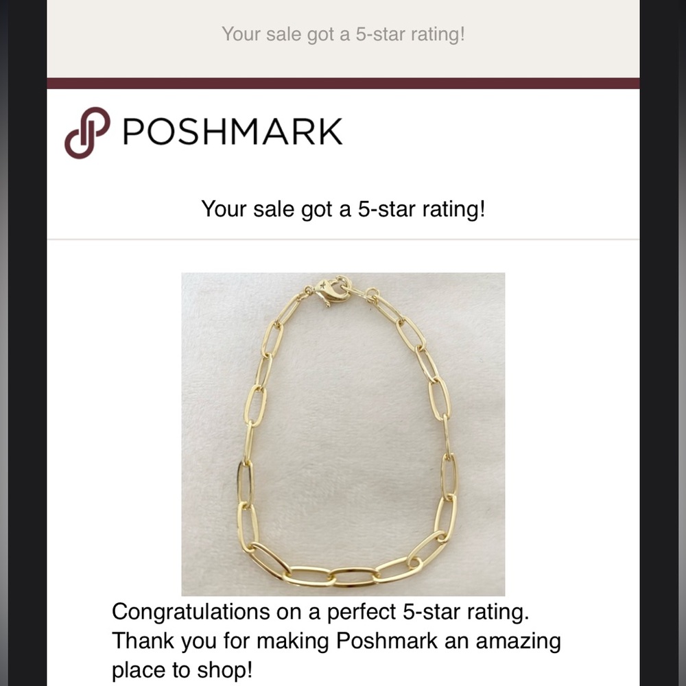New Gold Paperclip Link Chain Bracelet - Picture 6 of 6